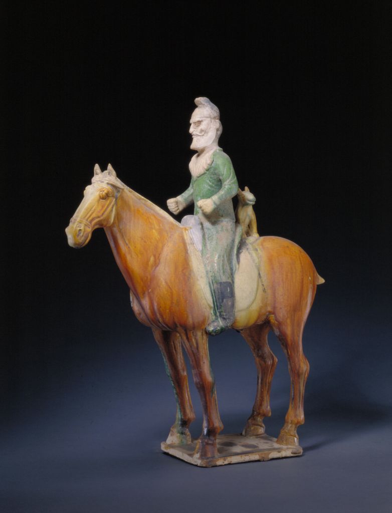 图片[1]-Three-color horseback hunting figurines-China Archive